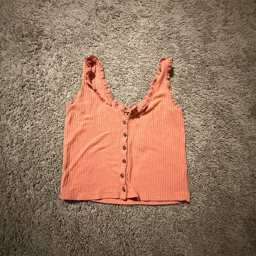Wild Fable Coral Button-Down Tank Top